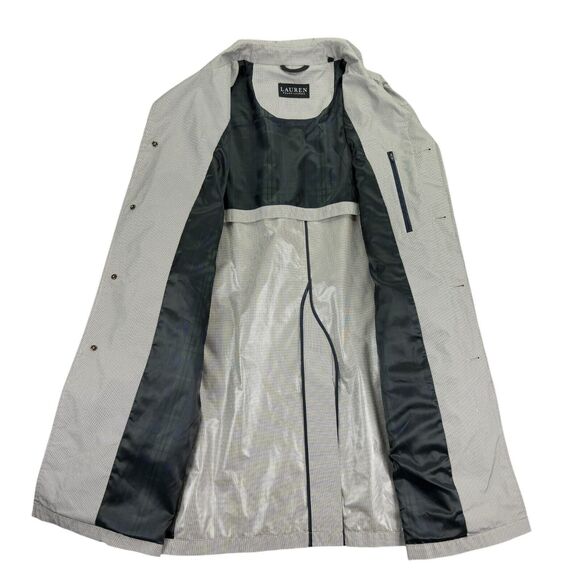 Lauren Ralph Lauren Mens Stanza Classic Fit Puppytooth Rain Coat Cream Brown 46R - Picture 3 of 6